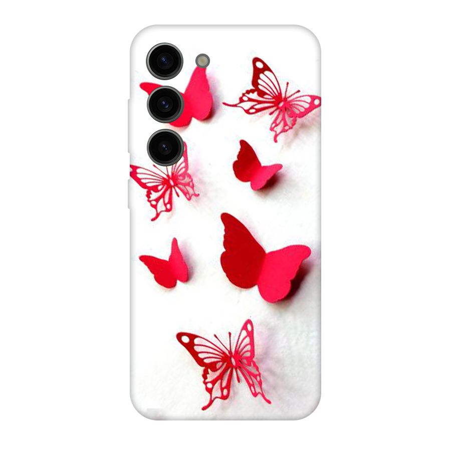 Red Butterflies Original Polycarbonate Back Case for Galaxy S23