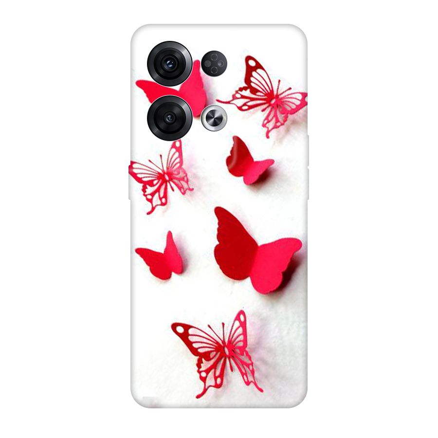 Red Butterflies Original Polycarbonate Back Case for Oppo Reno8 Pro 5G