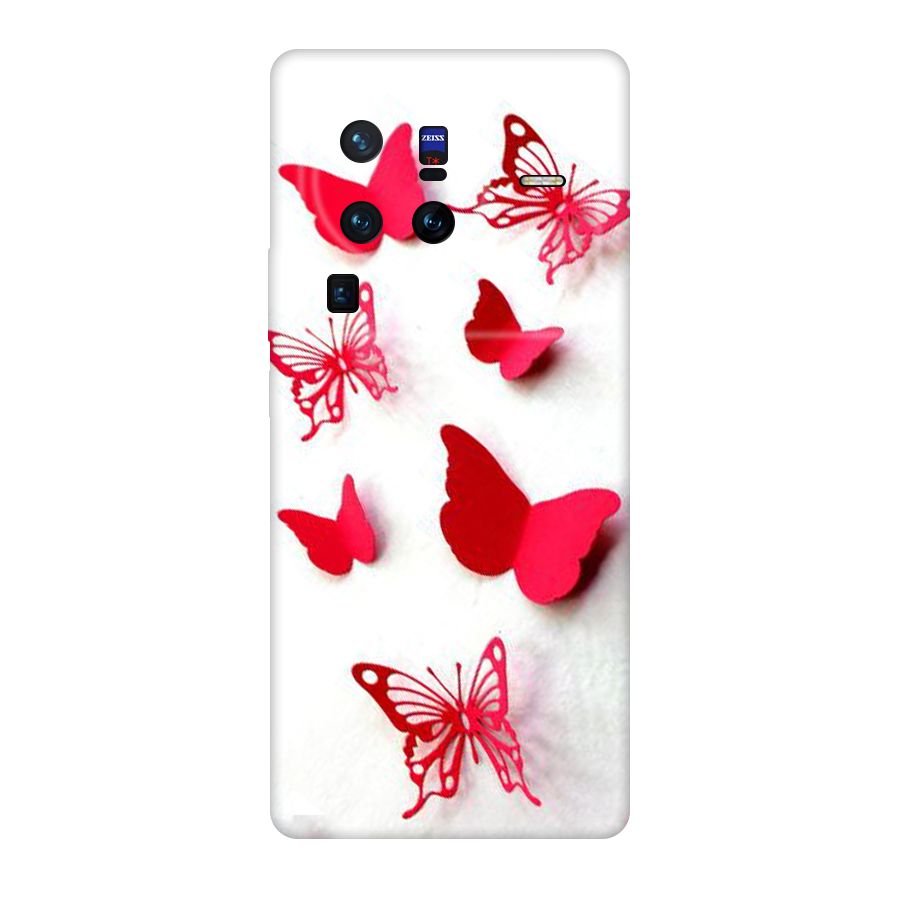 Red Butterflies Original Polycarbonate Back Case for Vivo X80