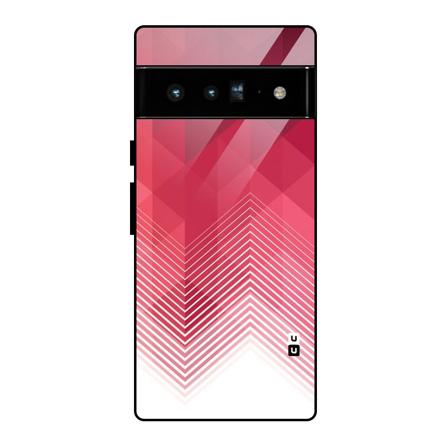 Red Chevron Abstract Glass Back Case for Google Pixel 6 Pro