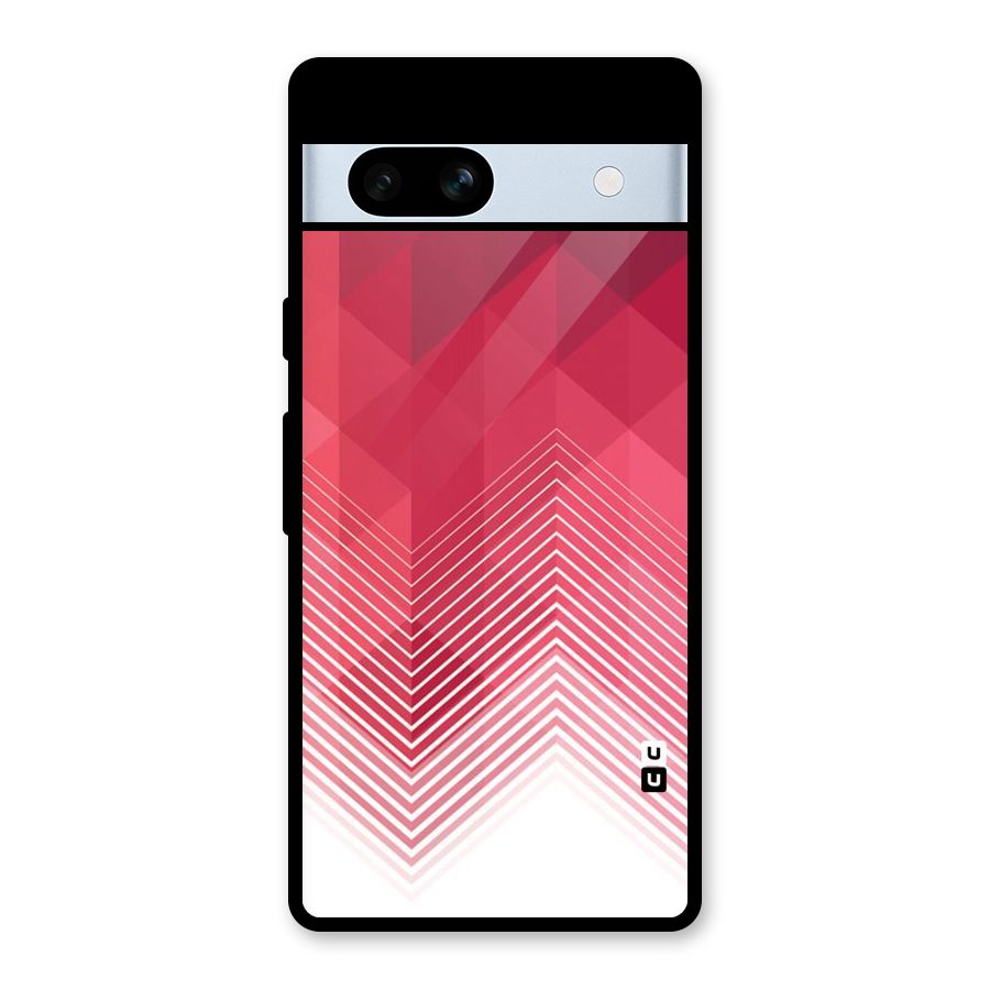 Red Chevron Abstract Glass Back Case for Google Pixel 7a