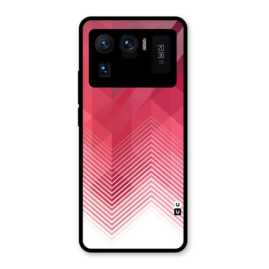 Red Chevron Abstract Glass Back Case for Mi 11 Ultra