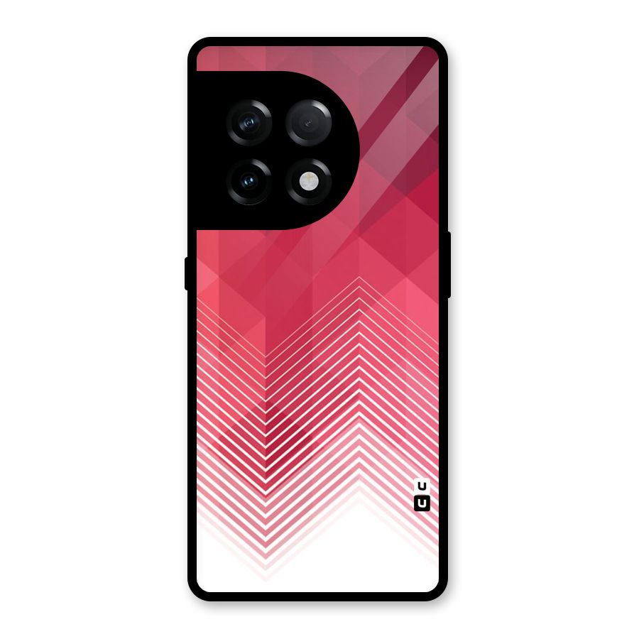 Red Chevron Abstract Glass Back Case for OnePlus 11R