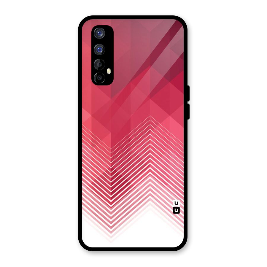 Red Chevron Abstract Glass Back Case for Realme 7