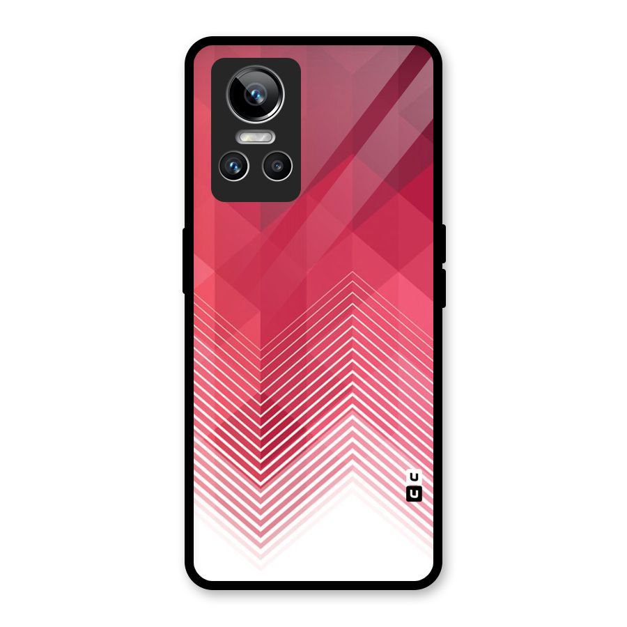 Red Chevron Abstract Glass Back Case for Realme GT Neo 3