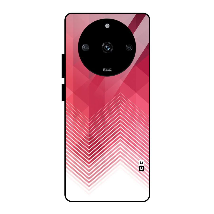 Red Chevron Abstract Glass Back Case for Realme Narzo 60 5G