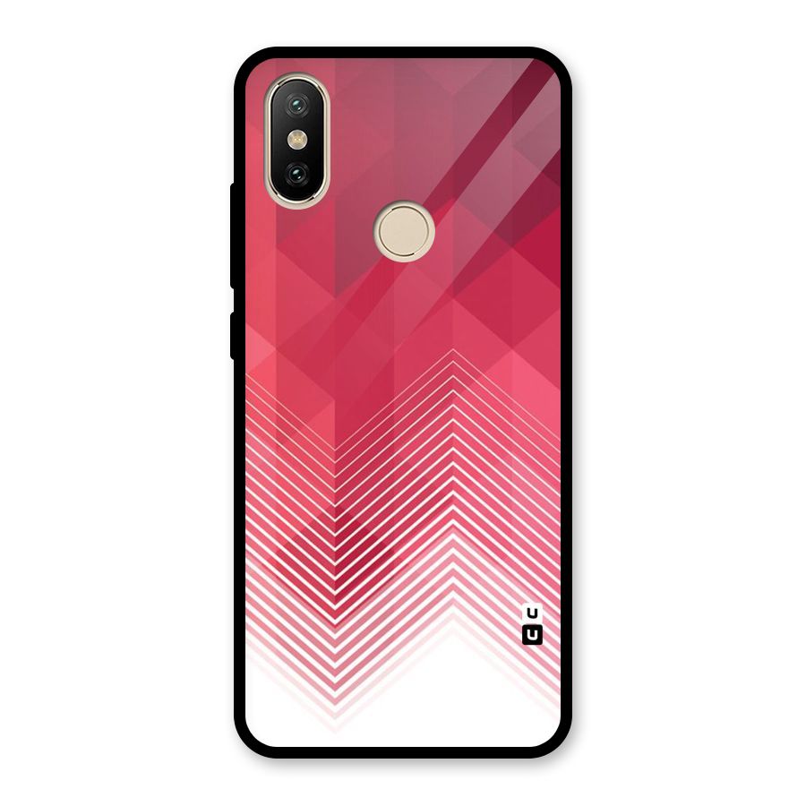 Red Chevron Abstract Glass Back Case for Redmi A2