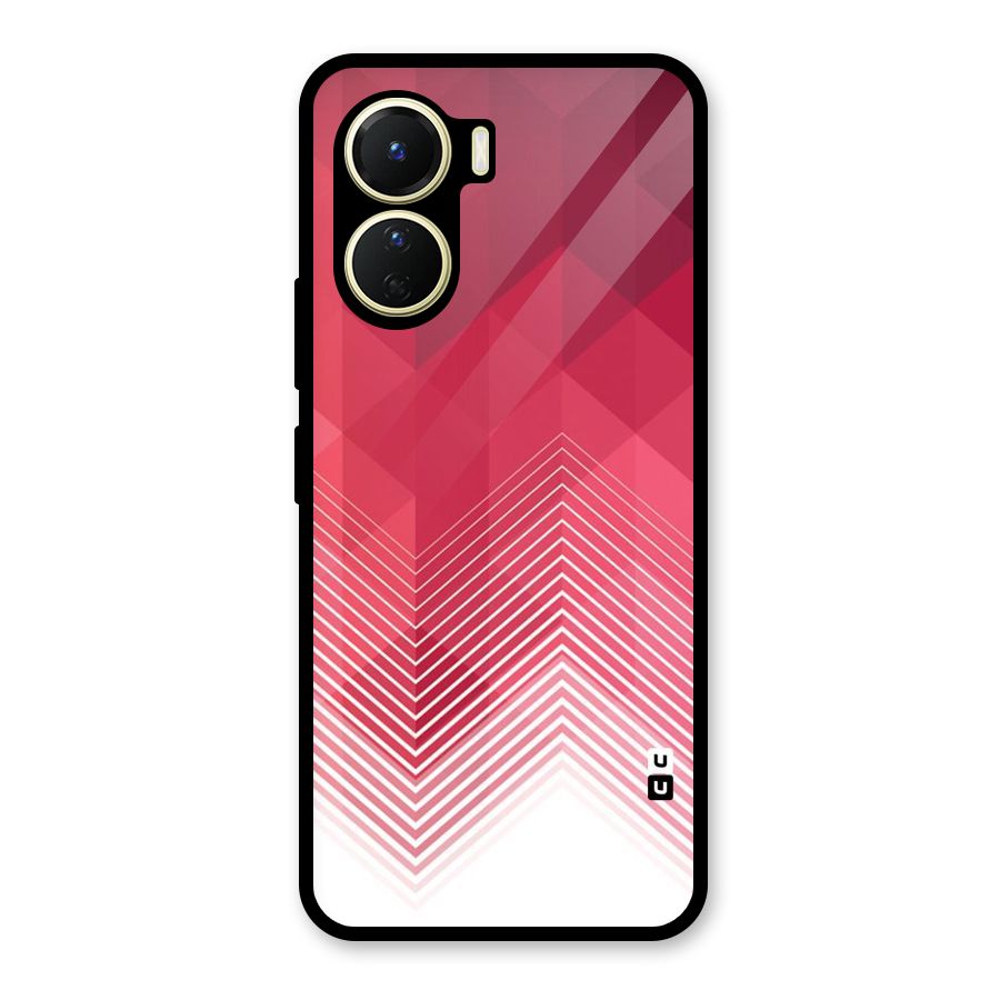 Red Chevron Abstract Glass Back Case for Vivo Y16