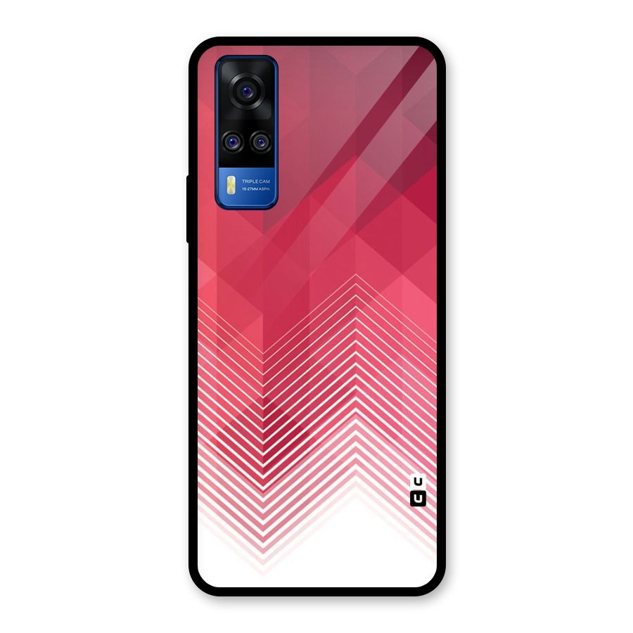 Red Chevron Abstract Glass Back Case for Vivo Y31