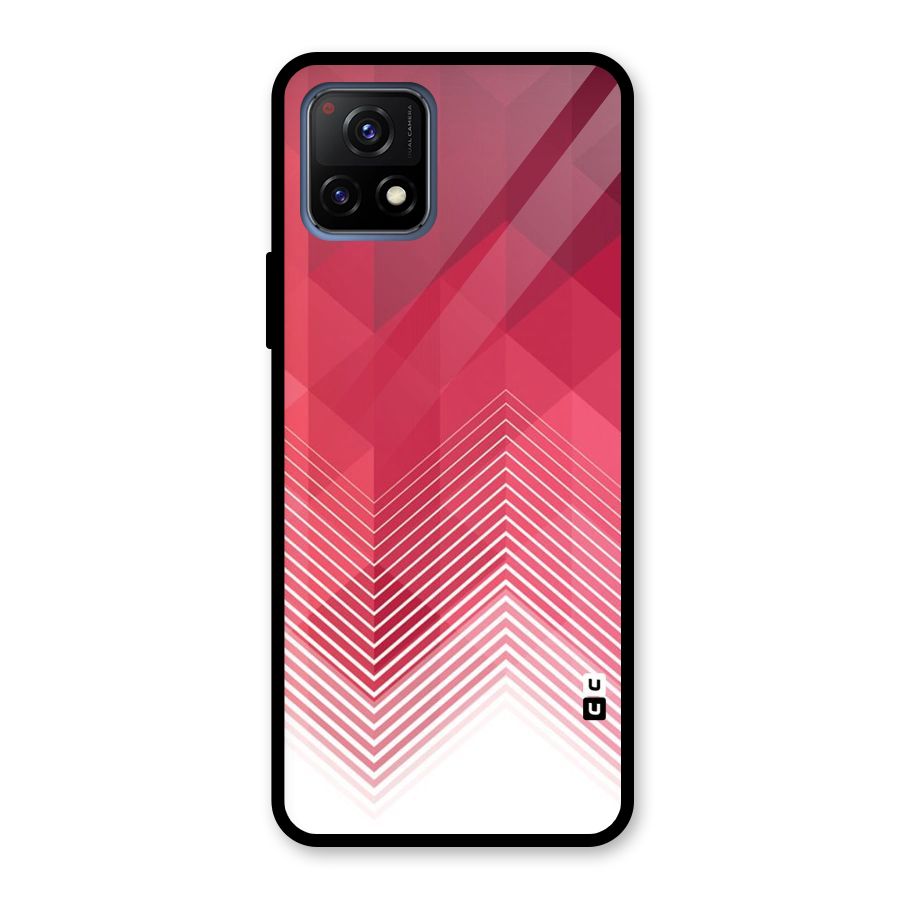 Red Chevron Abstract Glass Back Case for Vivo Y72 5G