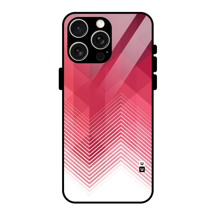 Red Chevron Abstract Glass Back Case for iPhone 15 Pro Max