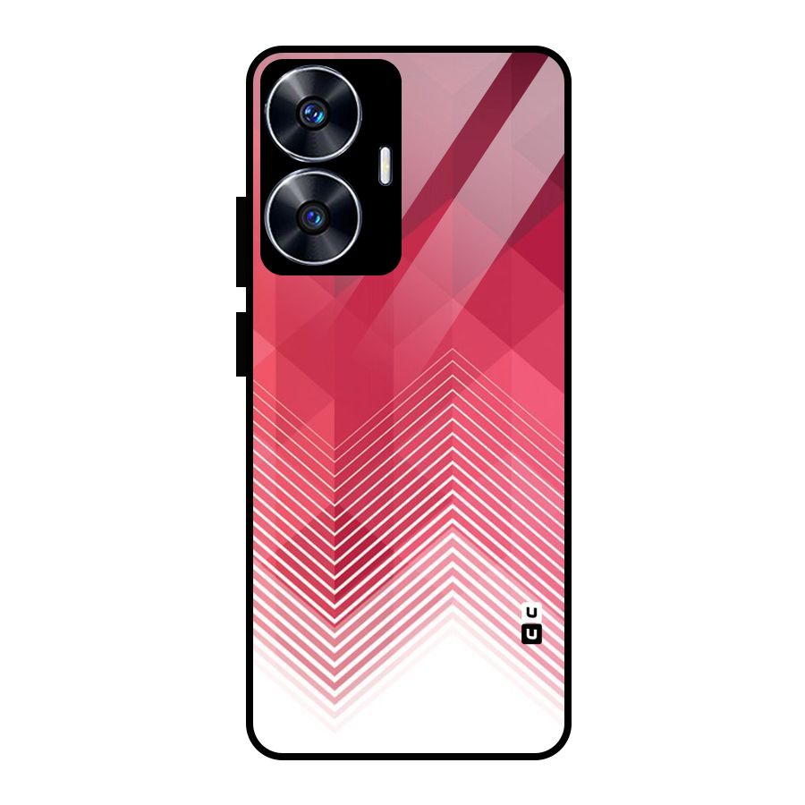 Red Chevron Abstract Glass Back Case for realme C55