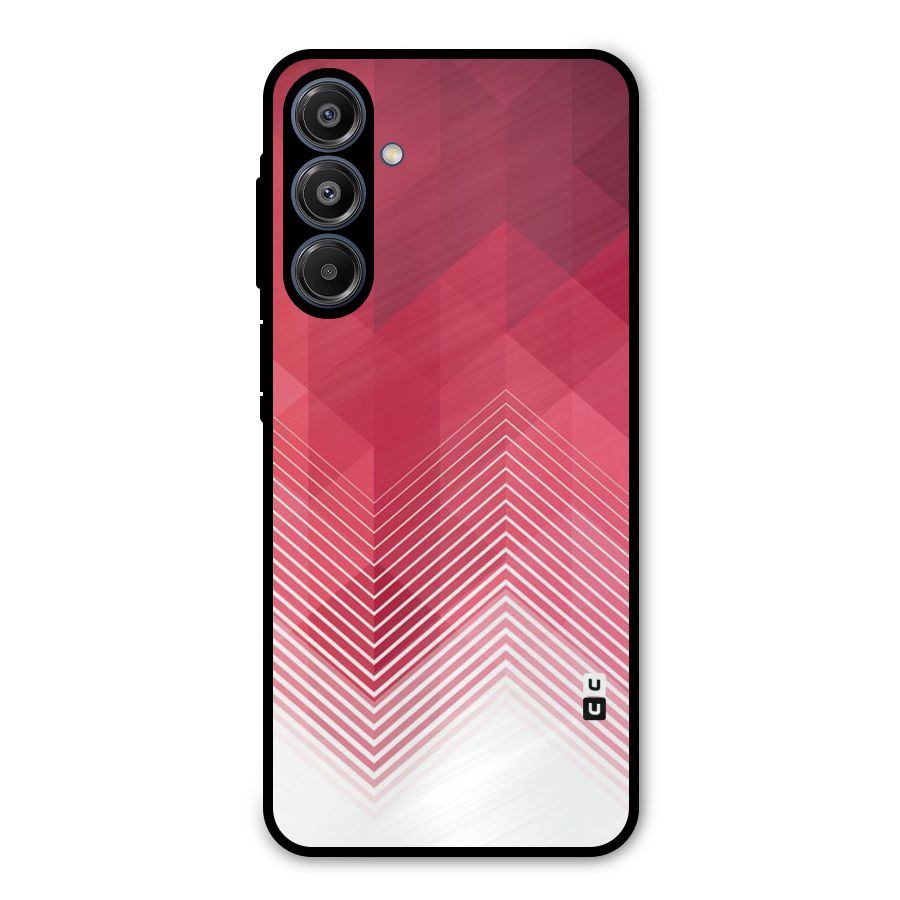 Red Chevron Abstract Metal Back Case for Galaxy A16 5G