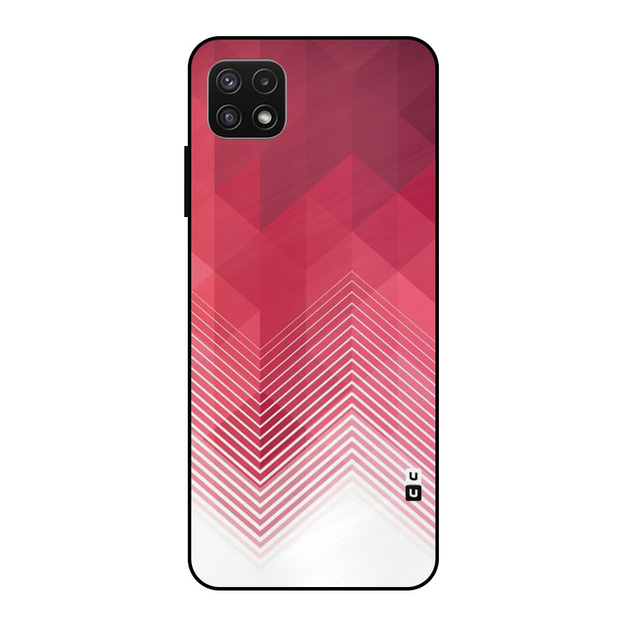 Red Chevron Abstract Metal Back Case for Galaxy A22 5G