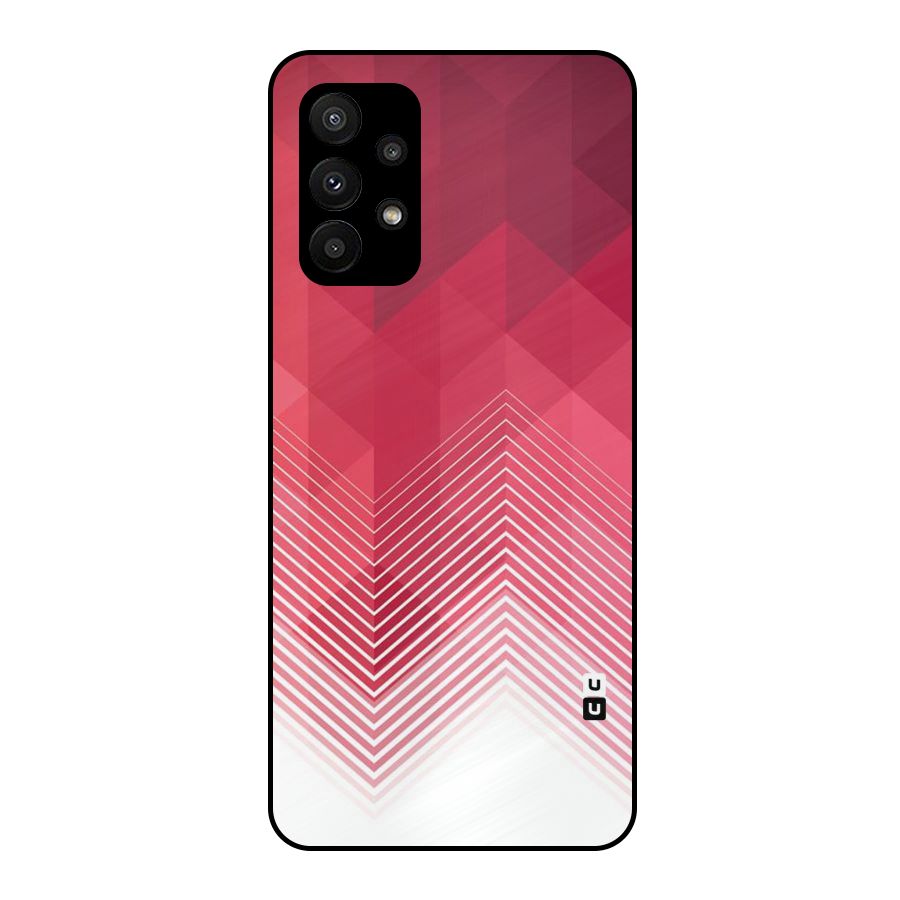 Red Chevron Abstract Metal Back Case for Galaxy A23