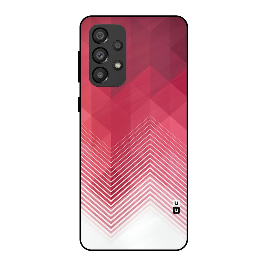 Red Chevron Abstract Metal Back Case for Galaxy A33 5G