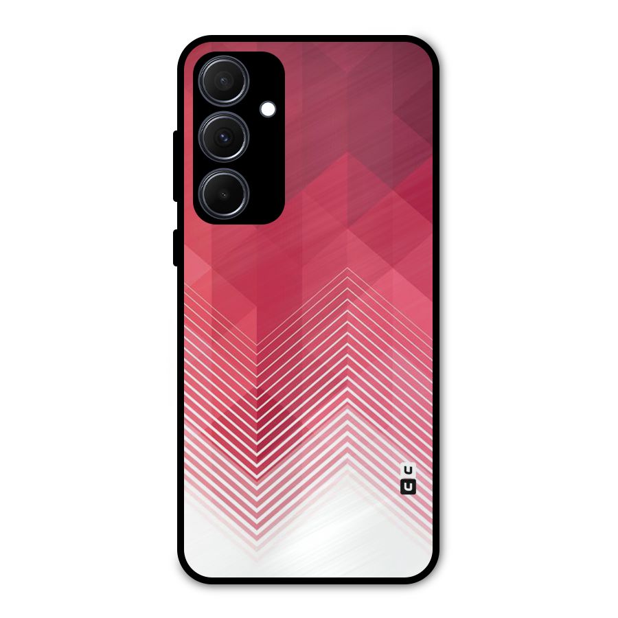 Red Chevron Abstract Metal Back Case for Galaxy A35
