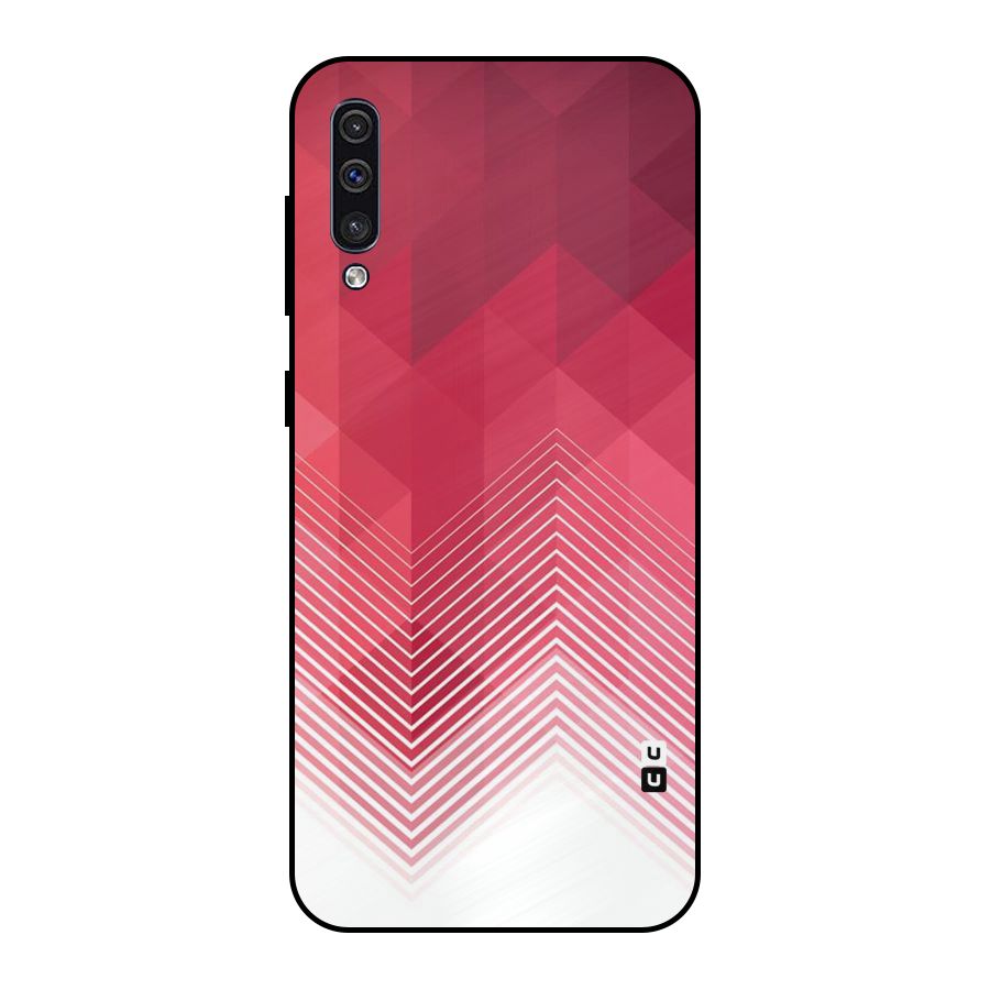 Red Chevron Abstract Metal Back Case for Galaxy A50