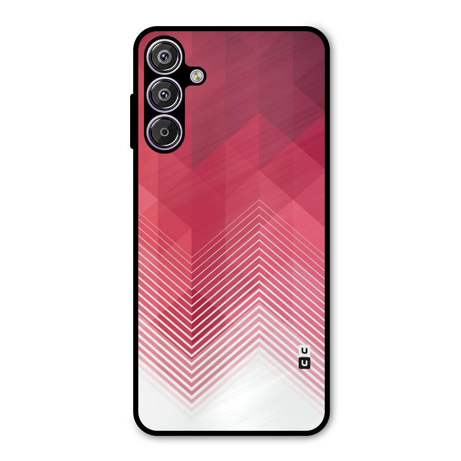 Red Chevron Abstract Metal Back Case for Galaxy F15