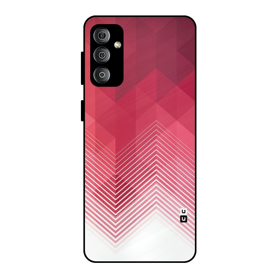 Red Chevron Abstract Metal Back Case for Galaxy F23