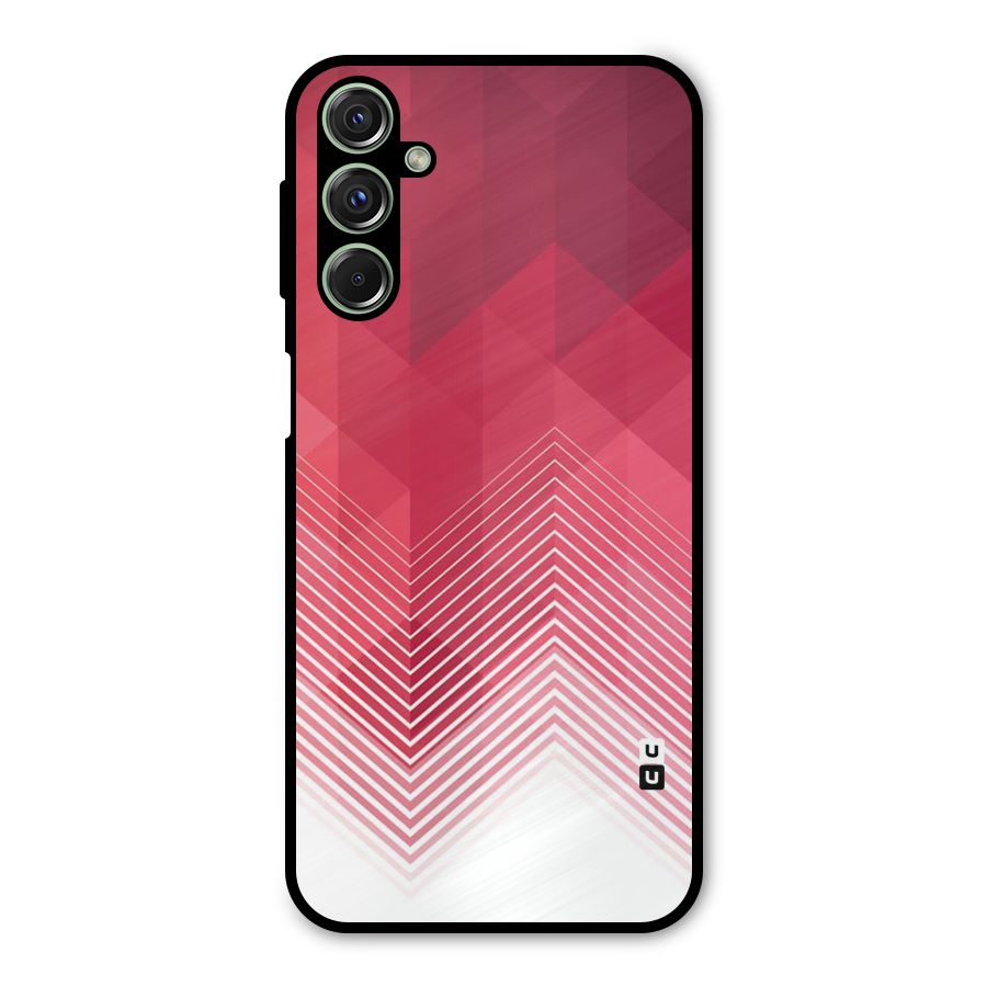 Red Chevron Abstract Metal Back Case for Galaxy F34