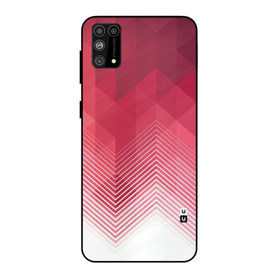 Red Chevron Abstract Metal Back Case for Galaxy F41
