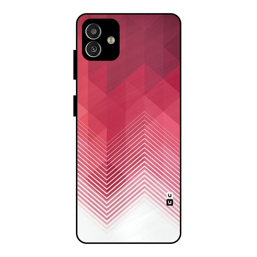 Red Chevron Abstract Metal Back Case for Galaxy M13 5G