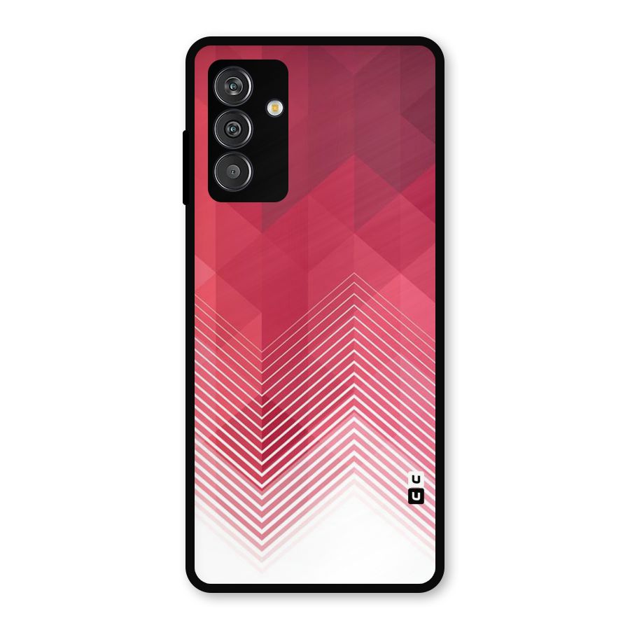Red Chevron Abstract Metal Back Case for Galaxy M14 5G