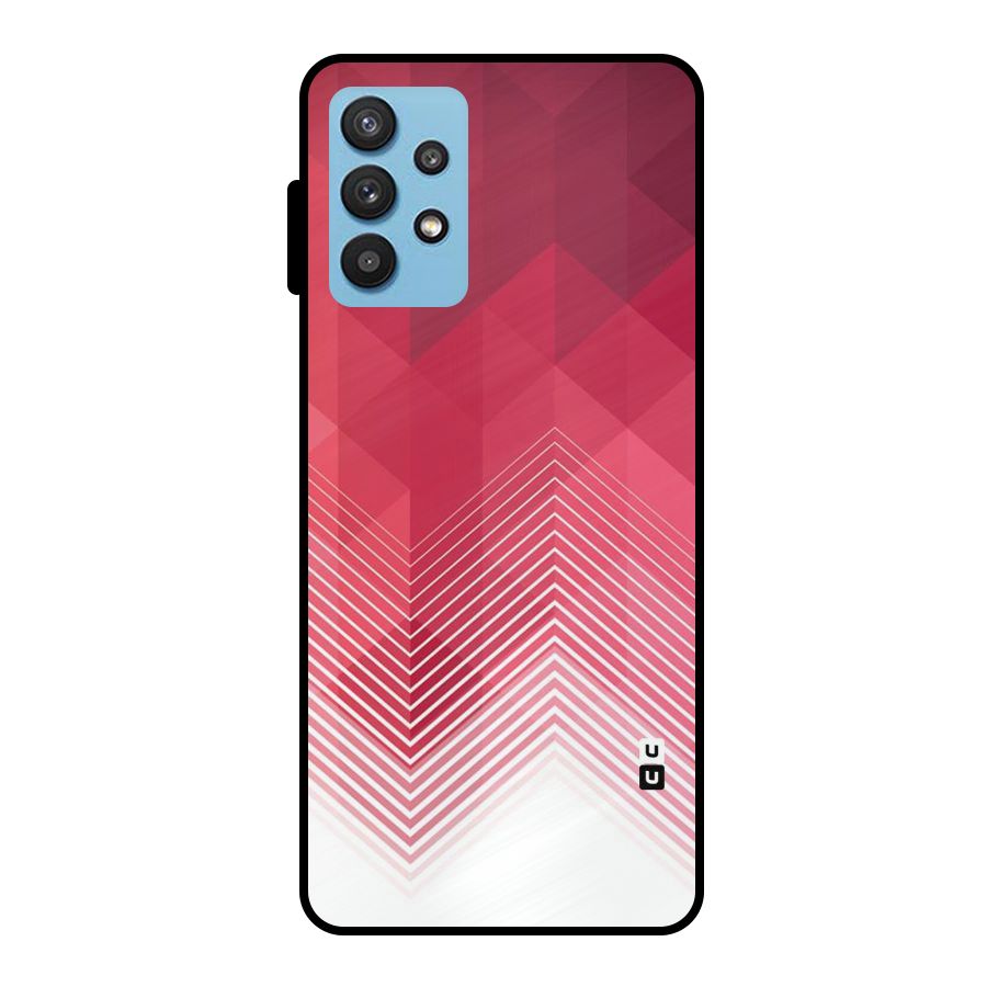 Red Chevron Abstract Metal Back Case for Galaxy M32 5G