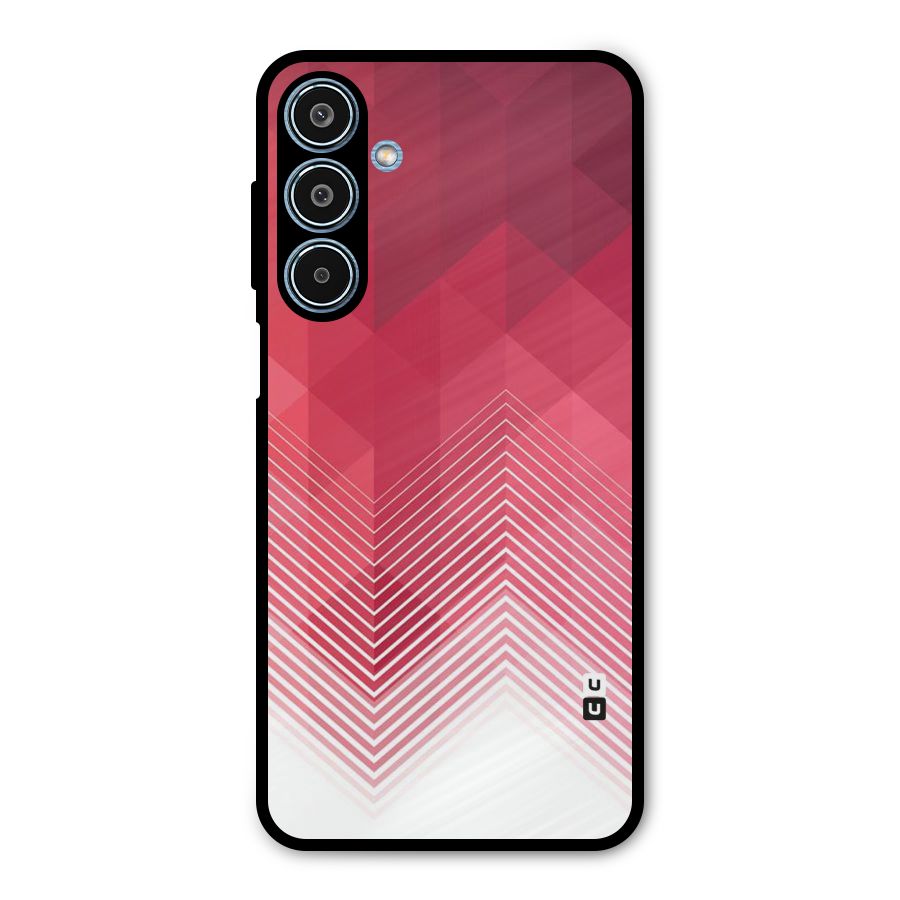 Red Chevron Abstract Metal Back Case for Galaxy M35