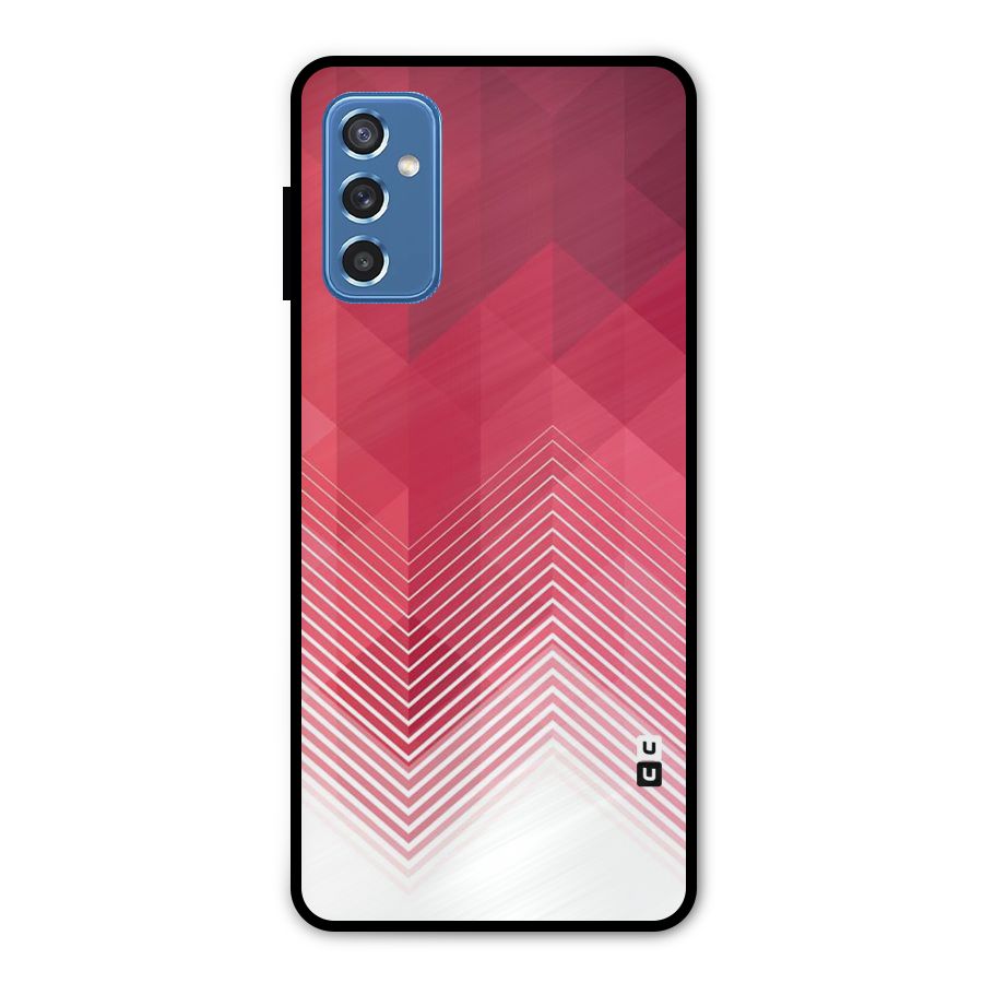 Red Chevron Abstract Metal Back Case for Galaxy M52 5G
