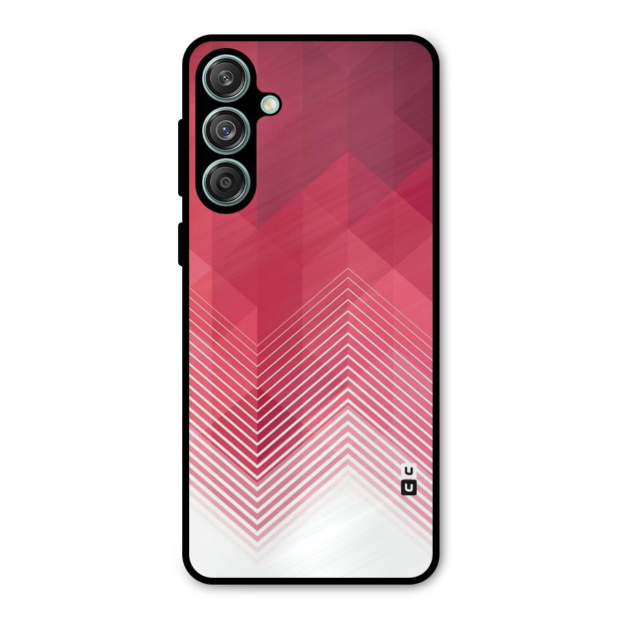 Red Chevron Abstract Metal Back Case for Galaxy M55 5G
