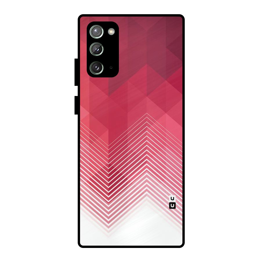 Red Chevron Abstract Metal Back Case for Galaxy Note 20
