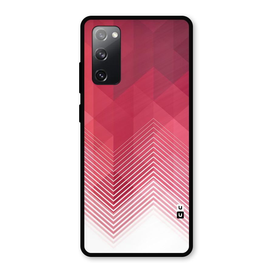 Red Chevron Abstract Metal Back Case for Galaxy S20 FE 5G