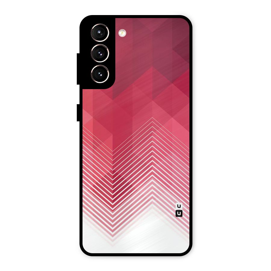 Red Chevron Abstract Metal Back Case for Galaxy S21 5G