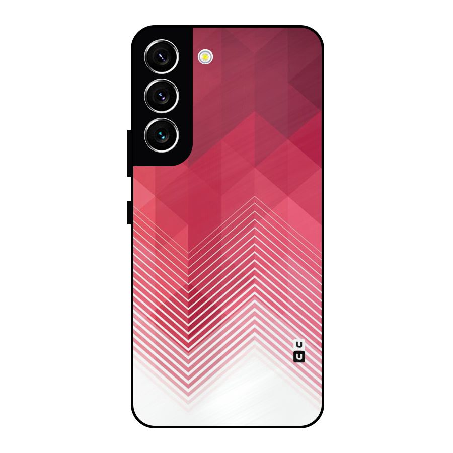 Red Chevron Abstract Metal Back Case for Galaxy S22 5G