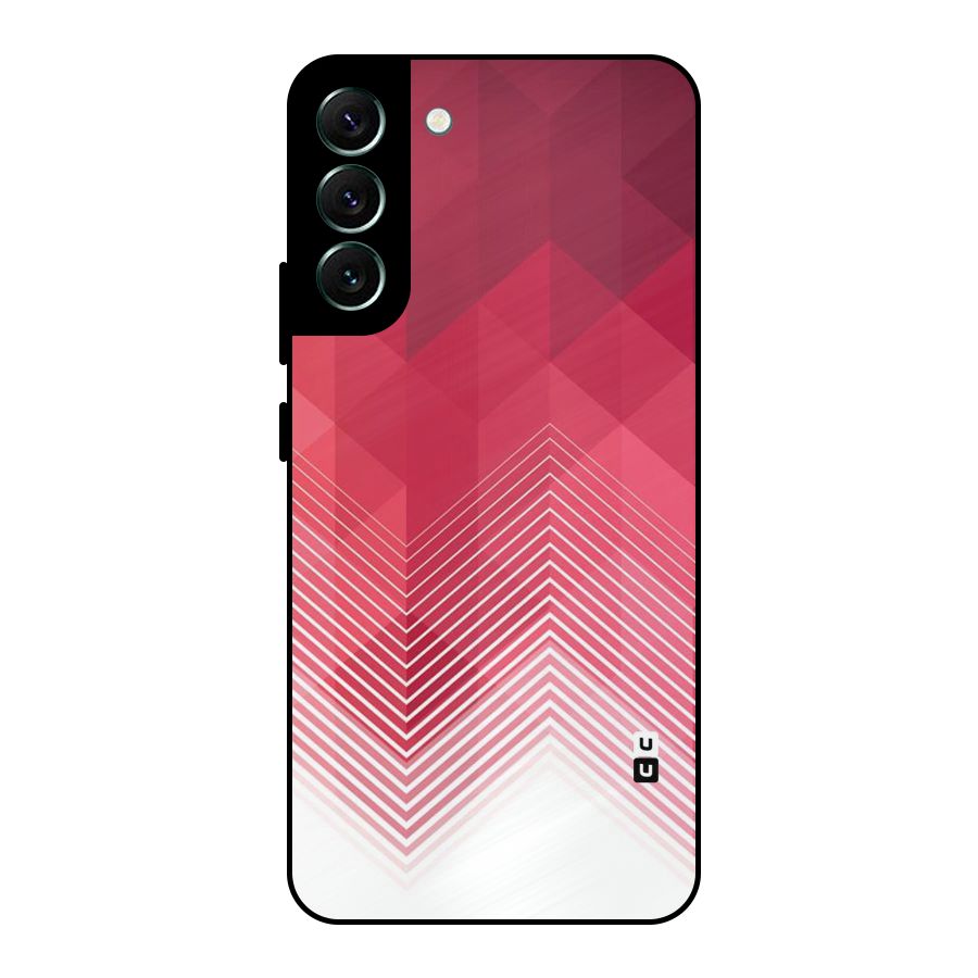 Red Chevron Abstract Metal Back Case for Galaxy S22 Plus 5G