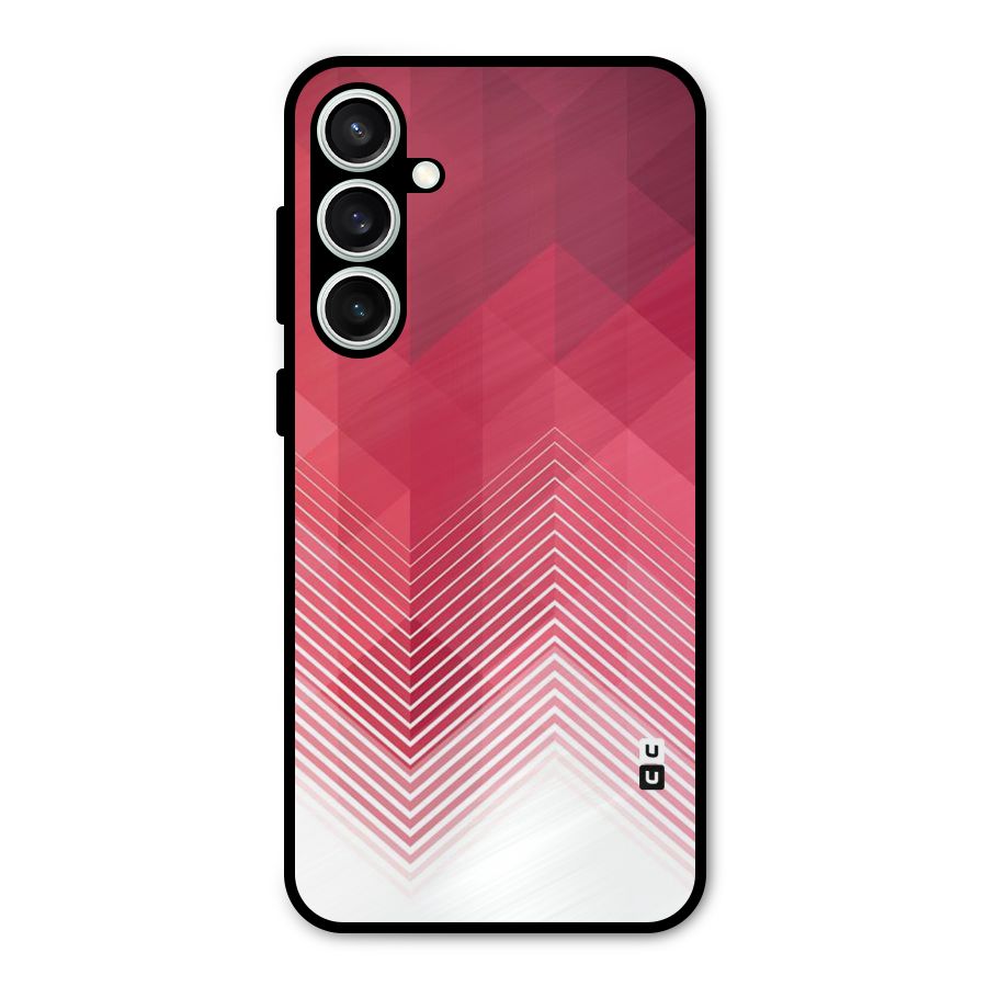 Red Chevron Abstract Metal Back Case for Galaxy S23 FE