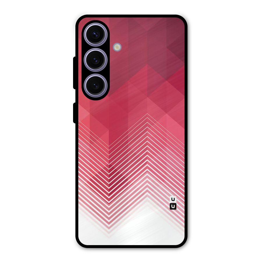 Red Chevron Abstract Metal Back Case for Galaxy S24