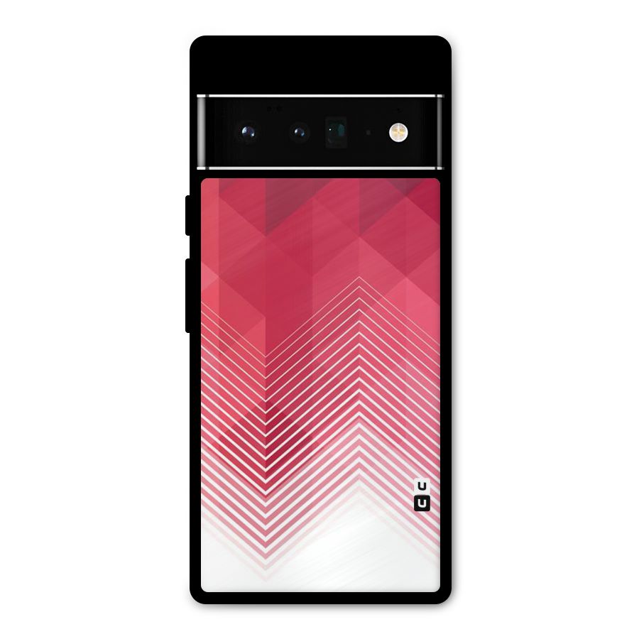 Red Chevron Abstract Metal Back Case for Google Pixel 6 Pro