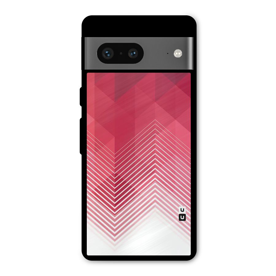 Red Chevron Abstract Metal Back Case for Google Pixel 7