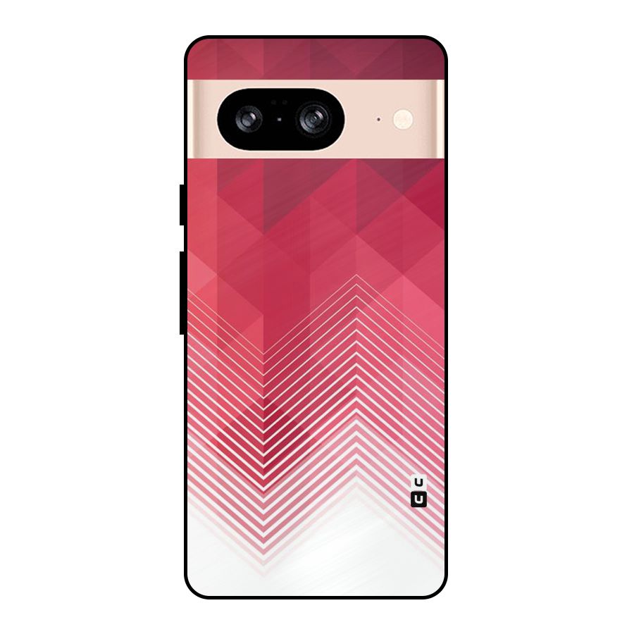 Red Chevron Abstract Metal Back Case for Google Pixel 8