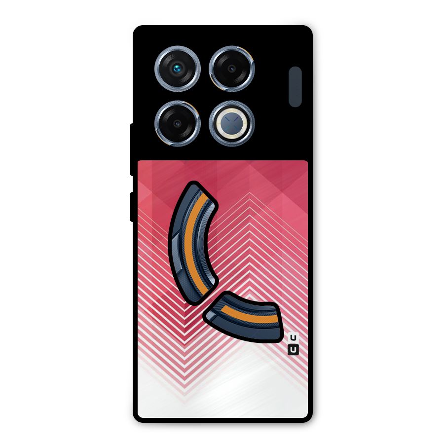Red Chevron Abstract Metal Back Case for Infinix GT 20 Pro