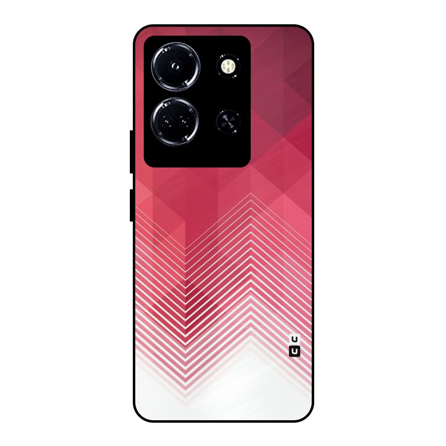 Red Chevron Abstract Metal Back Case for Infinix Note 30 5G