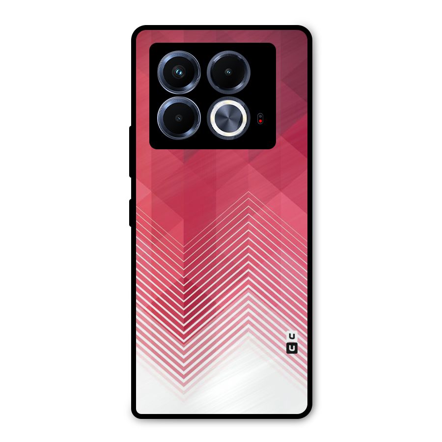 Red Chevron Abstract Metal Back Case for Infinix Note 40 5G