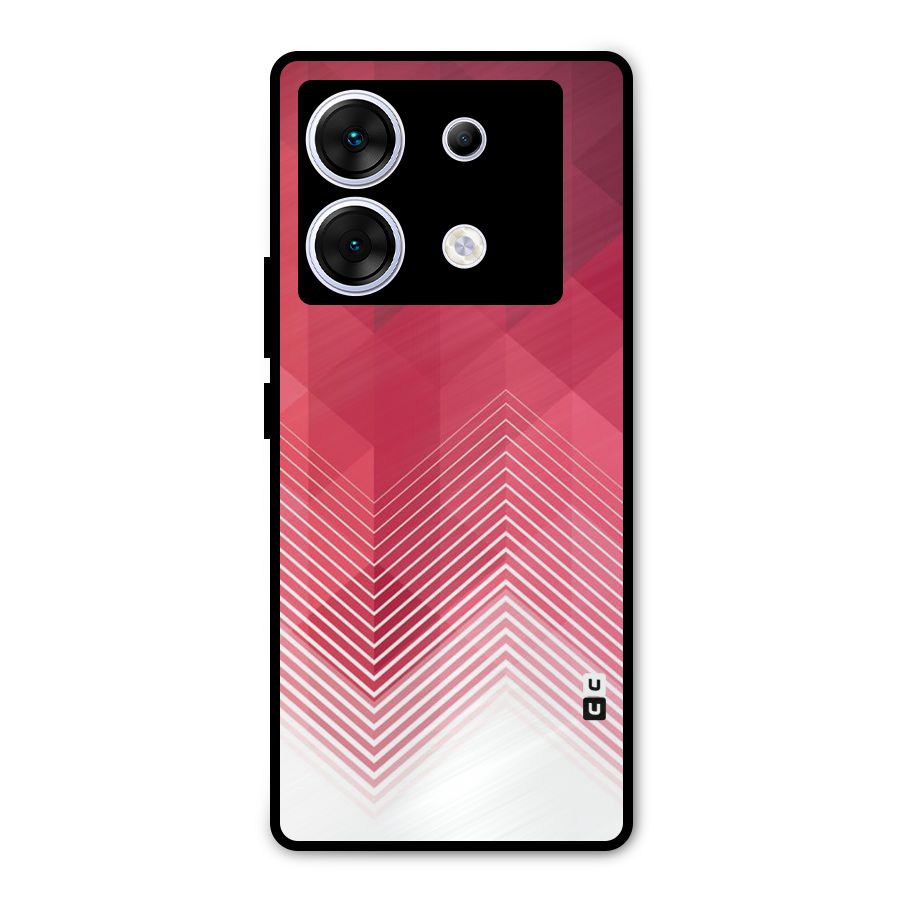 Red Chevron Abstract Metal Back Case for Infinix Zero 30 5G