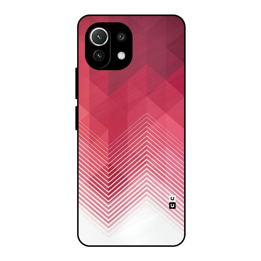 Red Chevron Abstract Metal Back Case for Mi 11 Lite NE 5G