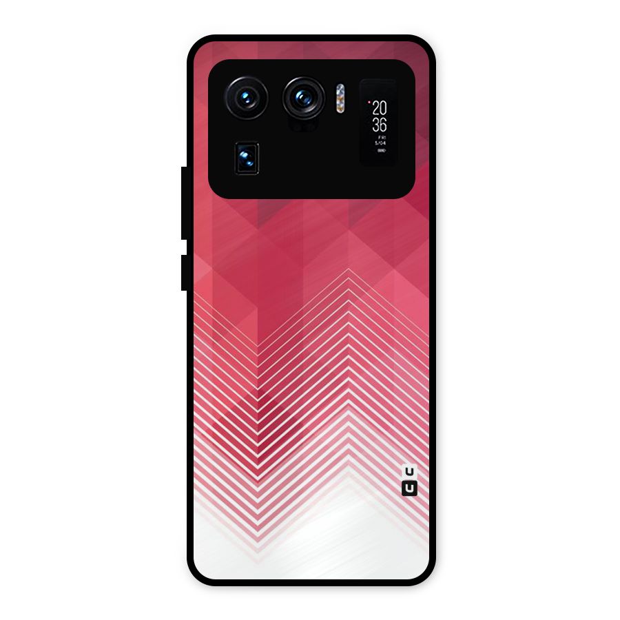 Red Chevron Abstract Metal Back Case for Mi 11 Ultra