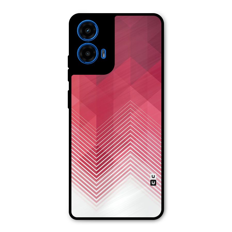Red Chevron Abstract Metal Back Case for Moto G45