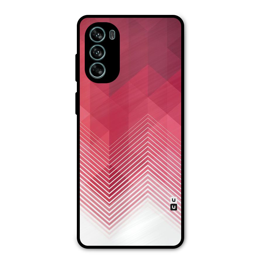 Red Chevron Abstract Metal Back Case for Moto G62